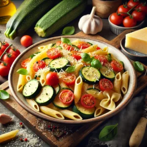 Pasta mit Tomaten und Zucchini